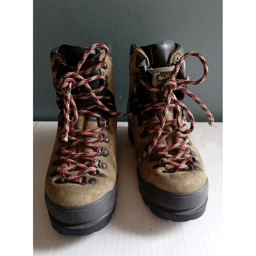 La Sportiva Suede Hiking Boots Vibram Sole Tan Brown‎ Mountain Trekking Mens